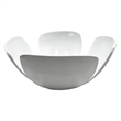 Bergamo Art 9 Inch Wide Decorative Handmade Aluminum Clover Leaf Bowl in White
