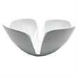 Bergamo Art 9 Inch Wide Decorative Handmade Aluminum Clover Leaf Bowl in White