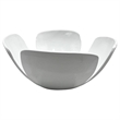 Bergamo Art 9 Inch Wide Decorative Handmade Aluminum Clover Leaf Bowl in White