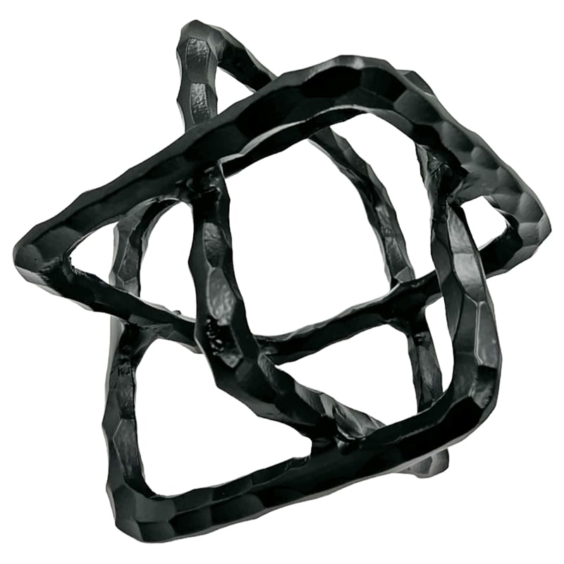 Bergamo Art 7.5 inch Decorative Handmade Aluminum Square Sculpture in Black