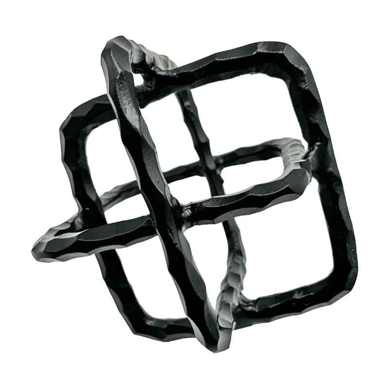 Bergamo Art 7.5 inch Decorative Handmade Aluminum Square Sculpture in Black