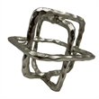 Bergamo Art 7.5 inch Decorative Handmade Aluminum Square Sculpture in Nickel