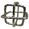 Bergamo Art 7.5 inch Decorative Handmade Aluminum Square Sculpture in Nickel