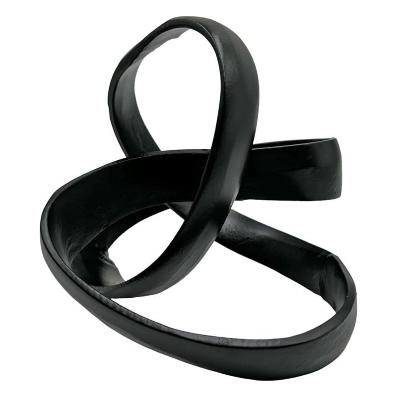 Bergamo Art 8 Inch Wide Decorative Handmade Aluminum Abstract Sculpture in Black