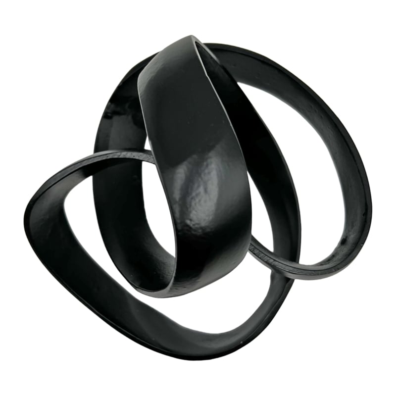 Bergamo Art 8 Inch Wide Decorative Handmade Aluminum Abstract Sculpture in Black