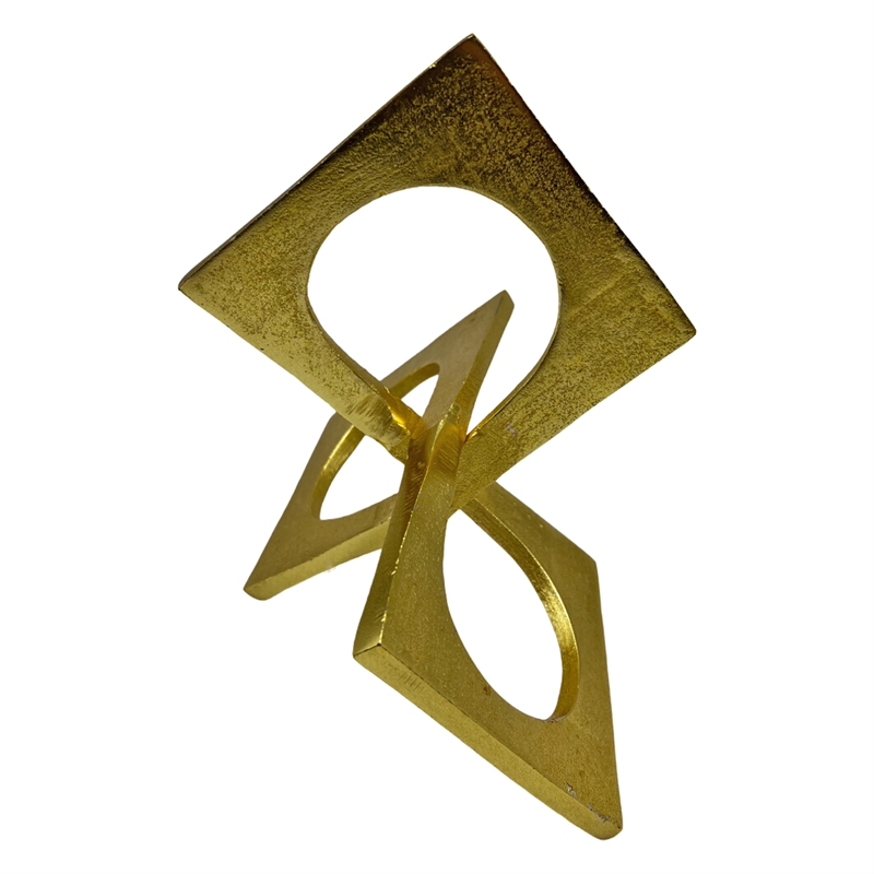 Bergamo Art 8.5 inch Decorative Handmade Aluminum Square Sculpture in Gold