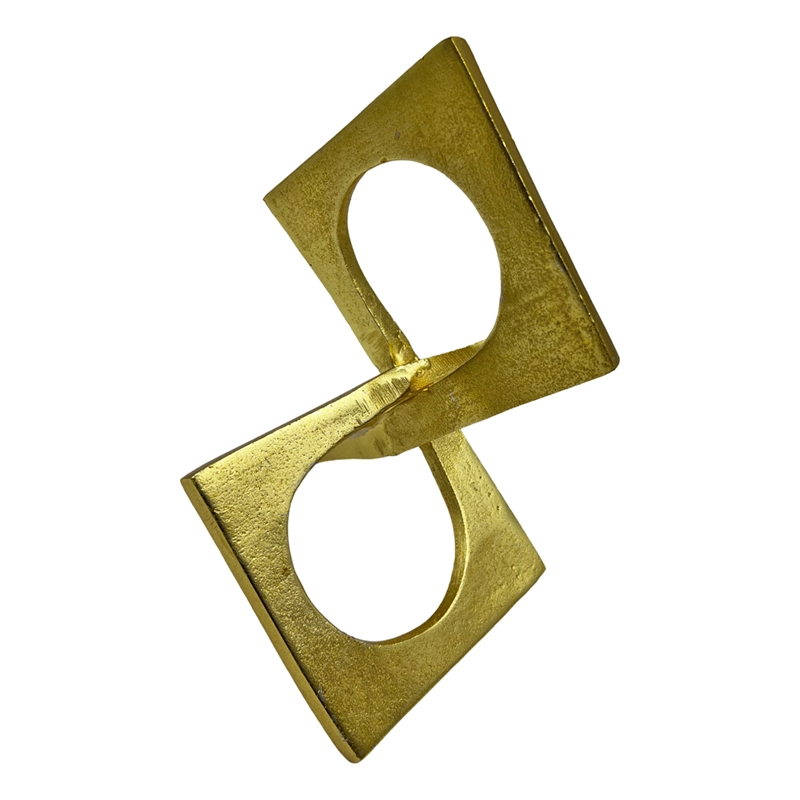 Bergamo Art 8.5 inch Decorative Handmade Aluminum Square Sculpture in Gold