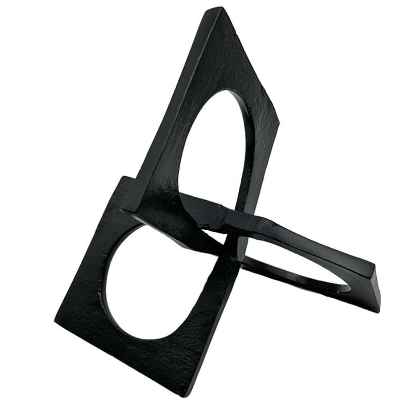 Bergamo Art 8.5 inch Decorative Handmade Aluminum Square Sculpture in Black