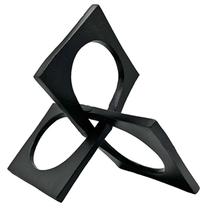 Bergamo Art 8.5 inch Decorative Handmade Aluminum Square Sculpture in Black