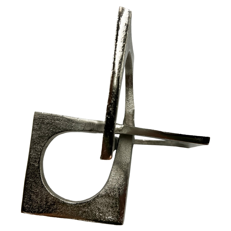 Bergamo Art 8.5 inch Decorative Handmade Aluminum Square Sculpture in Nickel