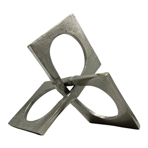 Bergamo Art 8.5 inch Decorative Handmade Aluminum Square Sculpture in Nickel