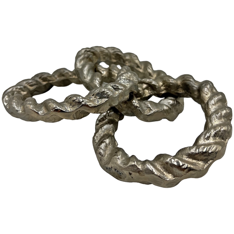 Bergamo Art Decorative Handmade Aluminum Modern Chain Sculpture in Nickel