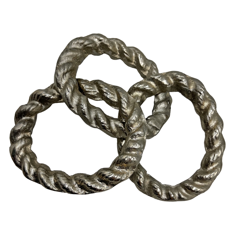 Bergamo Art Decorative Handmade Aluminum Modern Chain Sculpture in Nickel