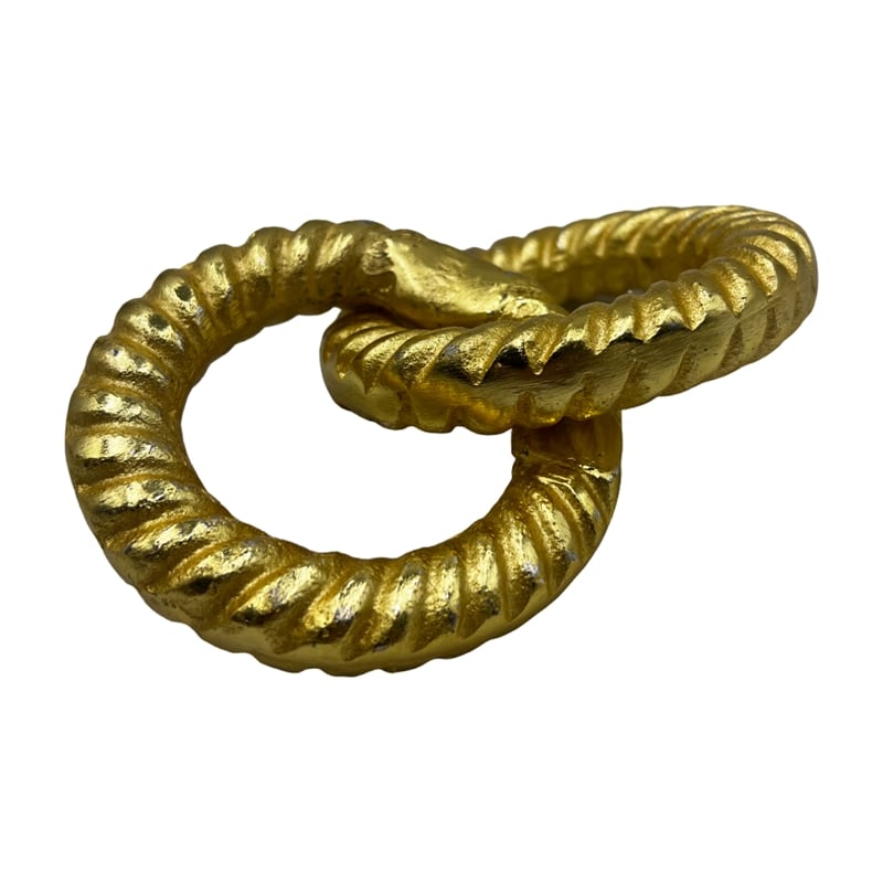 Bergamo Art Decorative Handmade Aluminum 6 inch Modern Chain Sculpture in Gold