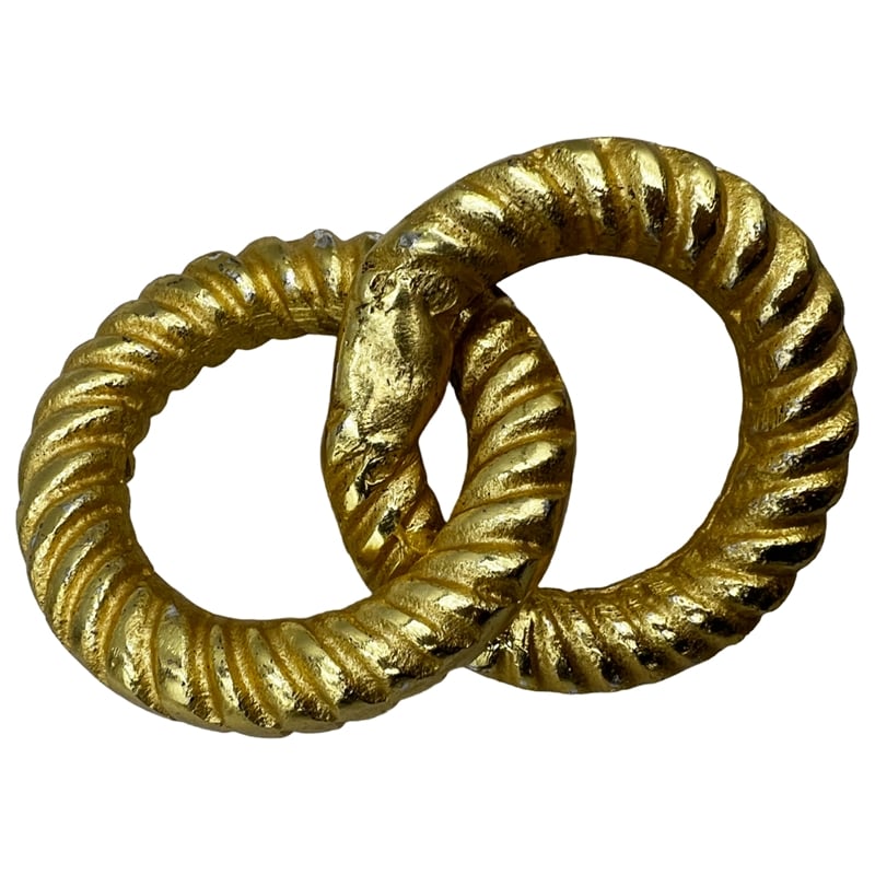 Bergamo Art Decorative Handmade Aluminum 6 inch Modern Chain Sculpture in Gold