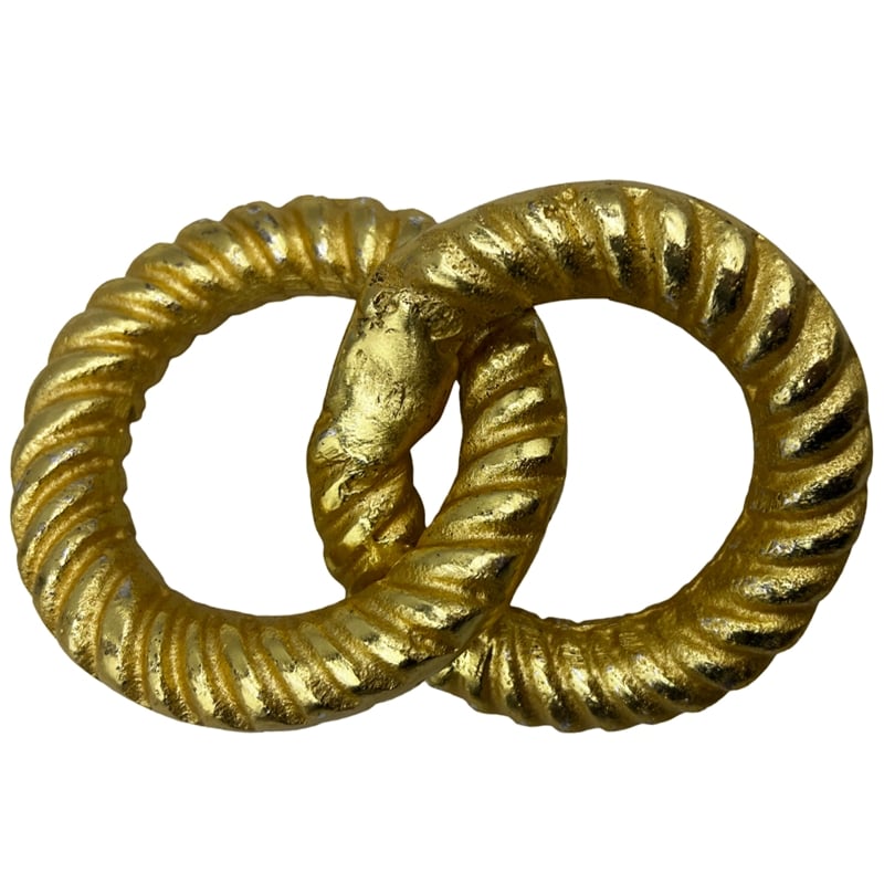 Bergamo Art Decorative Handmade Aluminum 6 inch Modern Chain Sculpture in Gold