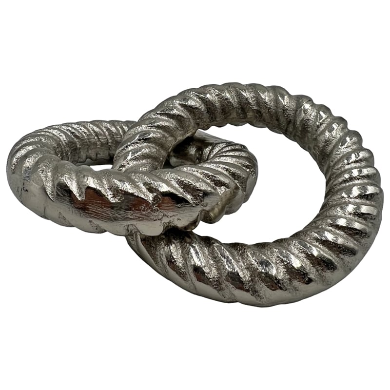 Bergamo Art Decorative Handmade Aluminum 6 inch Modern Chain Sculpture in Nickel