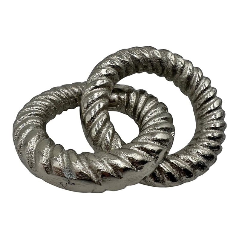 Bergamo Art Decorative Handmade Aluminum 6 inch Modern Chain Sculpture in Nickel