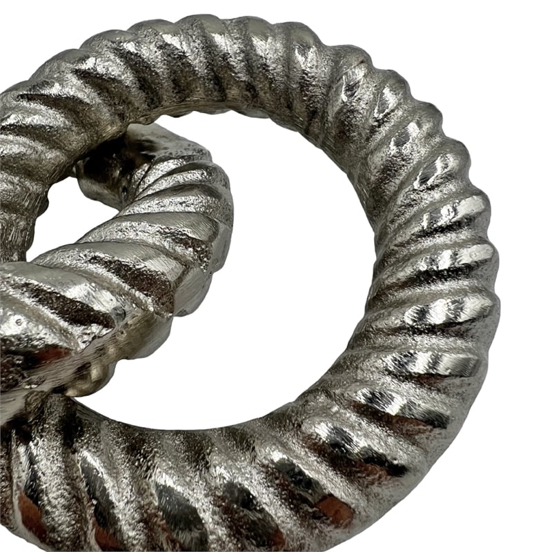 Bergamo Art Decorative Handmade Aluminum 6 inch Modern Chain Sculpture in Nickel