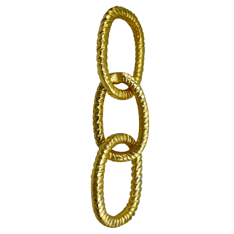 Bergamo Art 12 inch Decorative Handmade Aluminum Modern Chain Sculpture in Gold