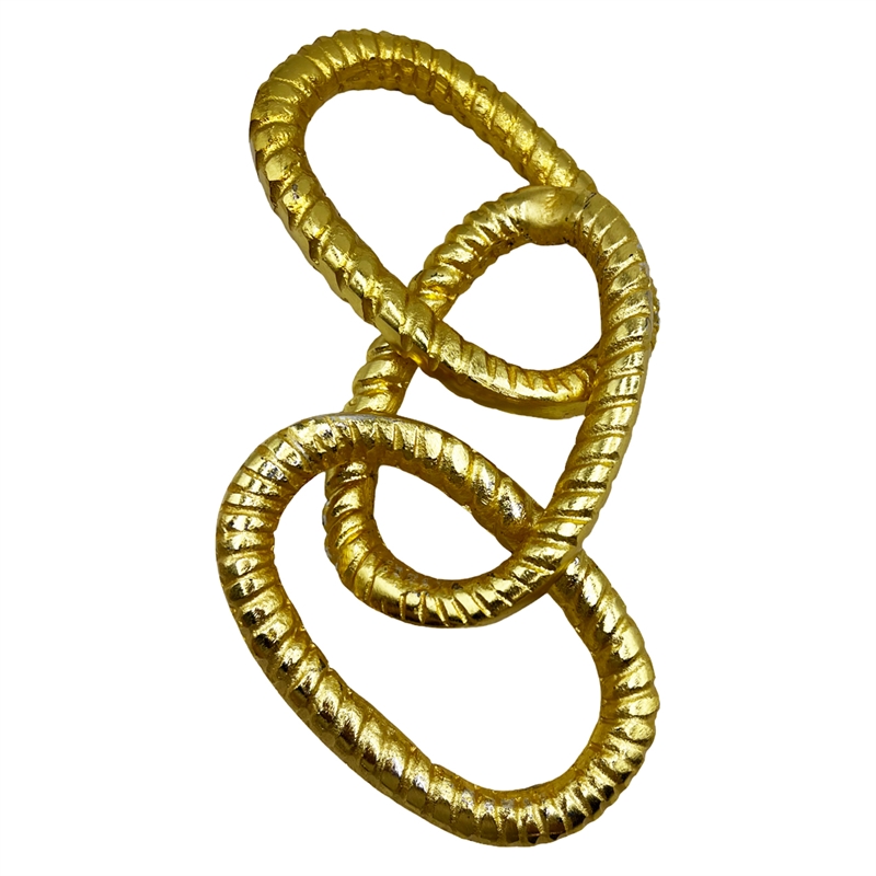 Bergamo Art 12 inch Decorative Handmade Aluminum Modern Chain Sculpture in Gold