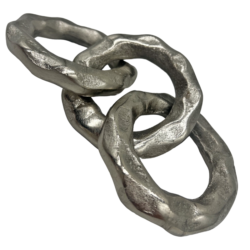 Bergamo Art 7 Inch Decorative Handmade Aluminum Modern Chain Sculpture in Nickel