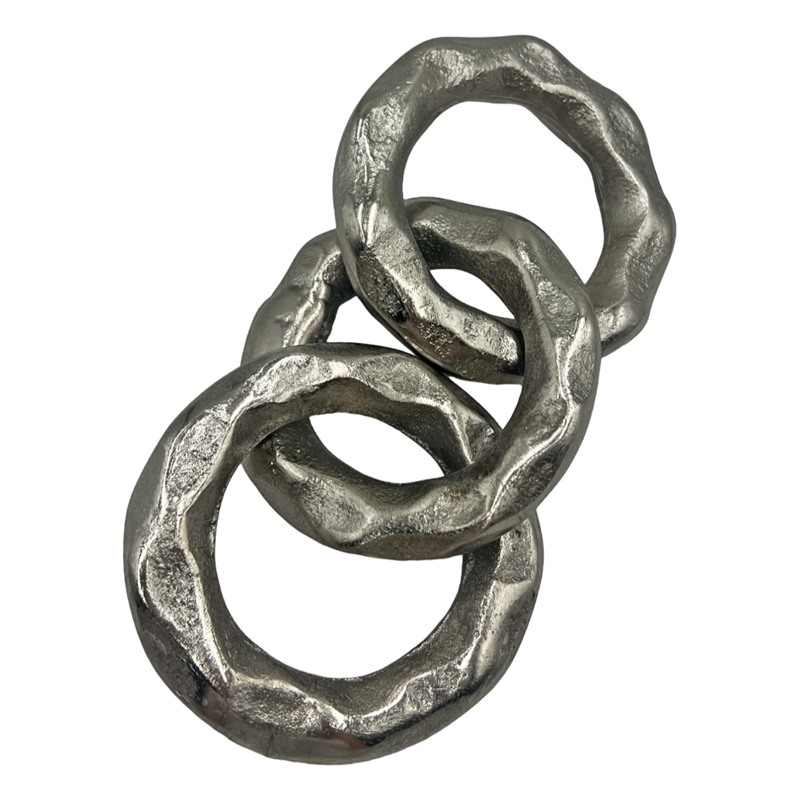 Bergamo Art 7 Inch Decorative Handmade Aluminum Modern Chain Sculpture in Nickel