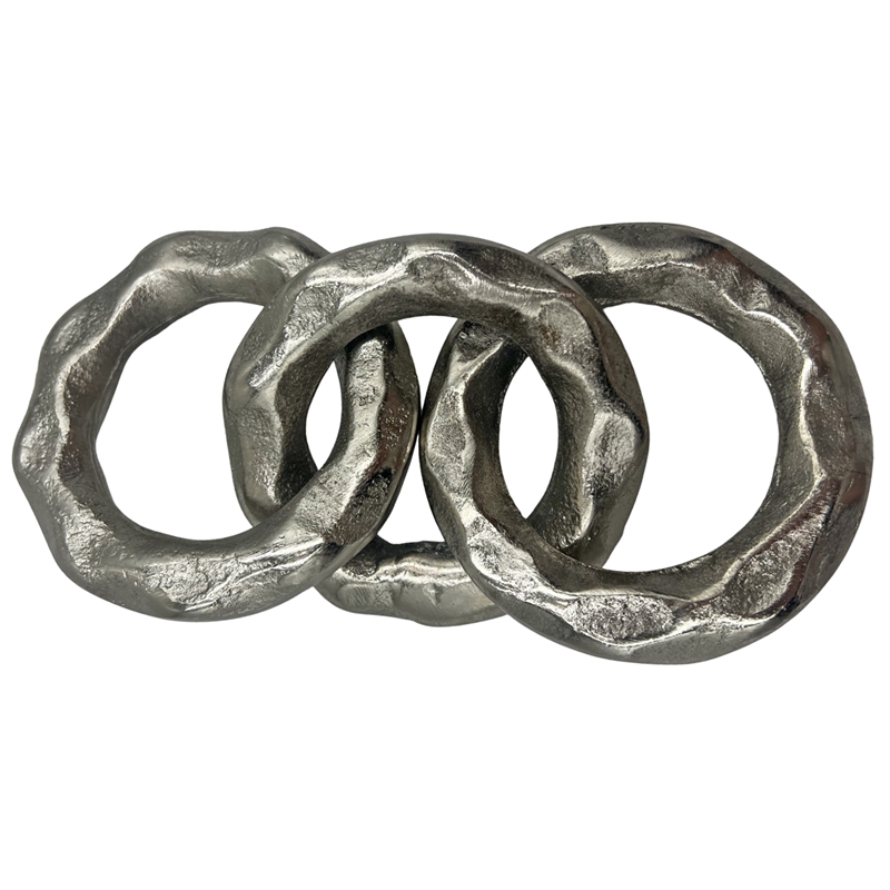 Bergamo Art 7 Inch Decorative Handmade Aluminum Modern Chain Sculpture in Nickel