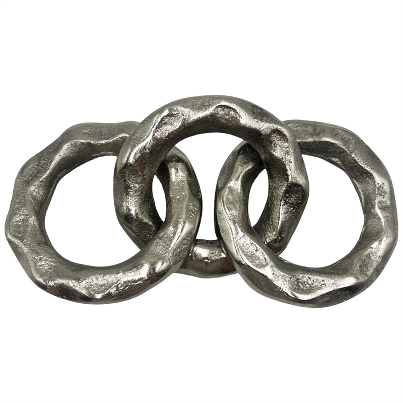 Bergamo Art 7 Inch Decorative Handmade Aluminum Modern Chain Sculpture in Nickel