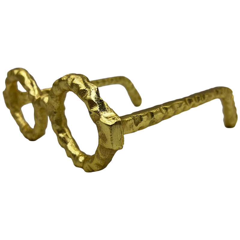 Bergamo Art Decorative Handmade Aluminum 7.5 inch Glasses Sculpture in Gold