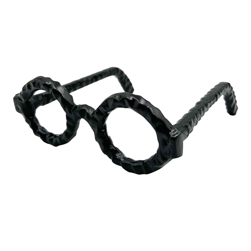 Bergamo Art Decorative Handmade Aluminum 7.5 inch Glasses Sculpture in Black