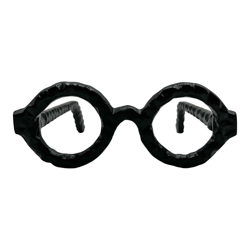Bergamo Art Decorative Handmade Aluminum 7.5 inch Glasses Sculpture in Black