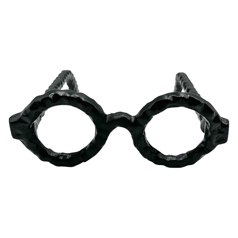 Bergamo Art Decorative Handmade Aluminum 7.5 inch Glasses Sculpture in Black