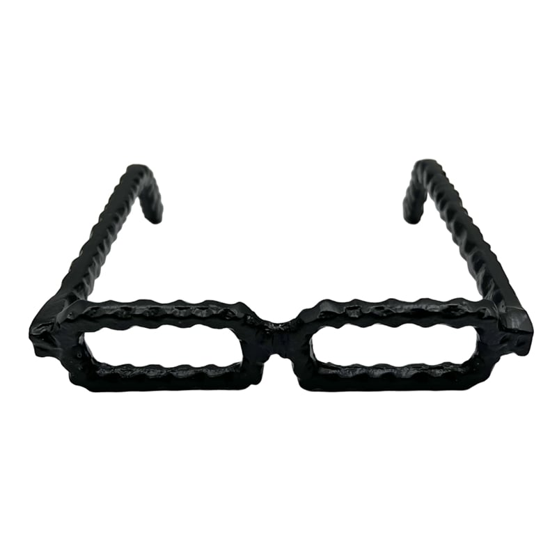 Bergamo Art Decorative Handmade Aluminum 8 inch Glasses Sculpture in Black
