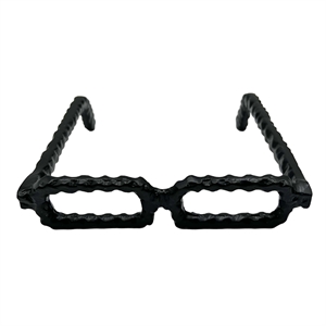 Bergamo Art Decorative Handmade Aluminum 8 inch Glasses Sculpture in Black