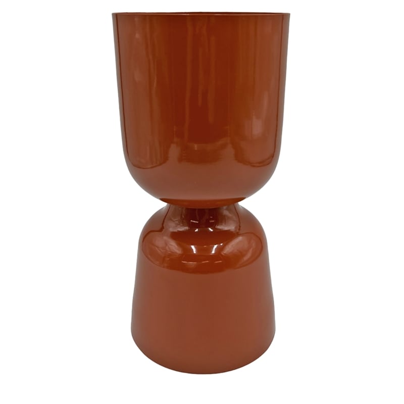 Bergamo Art 13 Inch Tall Decorative Handmade Aluminum Modern Flower Vase in Mud