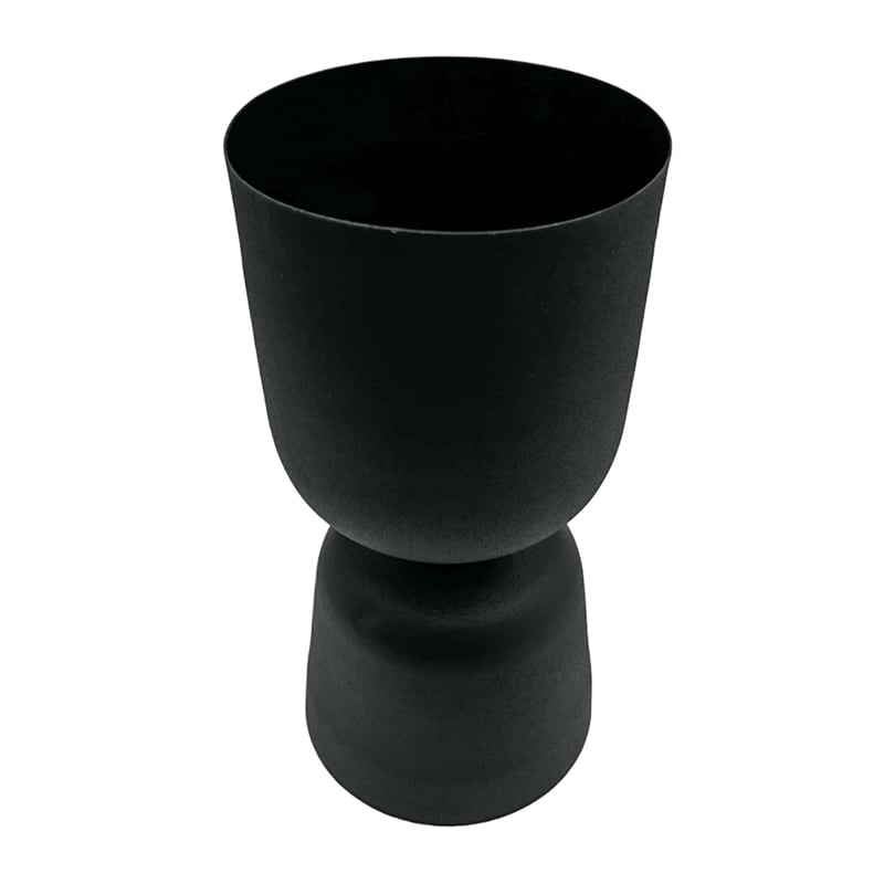 Bergamo Art 13 Inch Decorative Handmade Aluminum Modern Flower Vase in Charcoal