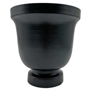 Bergamo Art 9 Inch Tall Decorative Handmade Aluminum Modern Flower Vase in Black