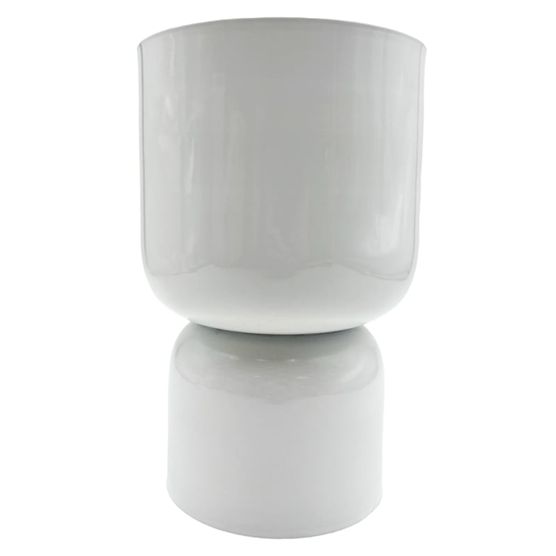Bergamo Art 10 Inch Tall Decorative Handmade Iron Modern Flower Vase in White