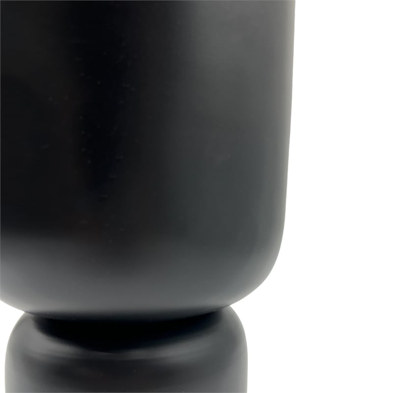 Bergamo Art 10 Inch Tall Decorative Handmade Iron Modern Flower Vase in Black