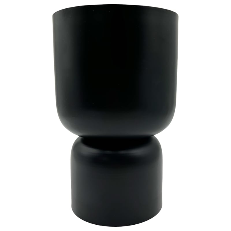 Bergamo Art 10 Inch Tall Decorative Handmade Iron Modern Flower Vase in Black