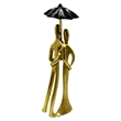 Bergamo Art Decorative Handmade Aluminum 15 inch Lover Sculpture in Gold