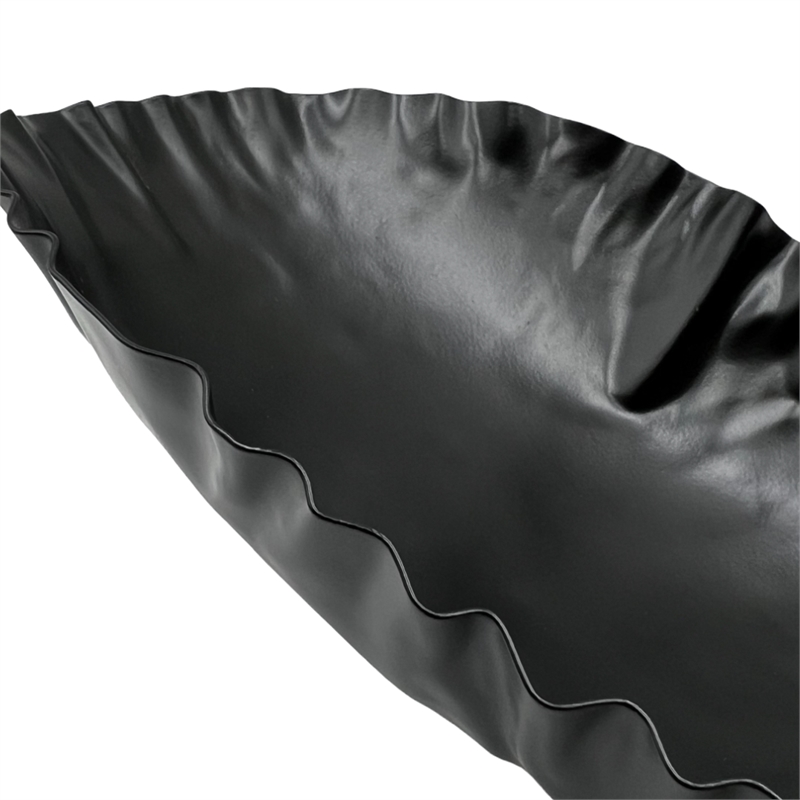 Bergamo Art 18 Inch Wide Decorative Handmade Aluminum Modern Tray in Black