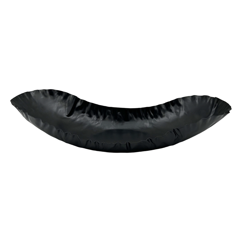 Bergamo Art 18 Inch Wide Decorative Handmade Aluminum Modern Tray in Black