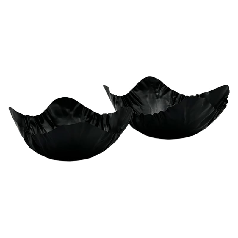 Bergamo Art Set of 2 Decorative Handmade Aluminum Modern Bowl in Black