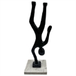 Bergamo Art Handmade Metal 12 in Abstract Upside Down Person Sculpture in Black