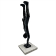 Bergamo Art Handmade Metal 12 in Abstract Upside Down Person Sculpture in Black