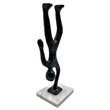 Bergamo Art Handmade Metal 12 in Abstract Upside Down Person Sculpture in Black