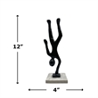 Bergamo Art Handmade Metal 12 in Abstract Upside Down Person Sculpture in Black