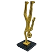 Bergamo Art Handmade Metal 12 inch Abstract Upside Down Person Sculpture in Gold